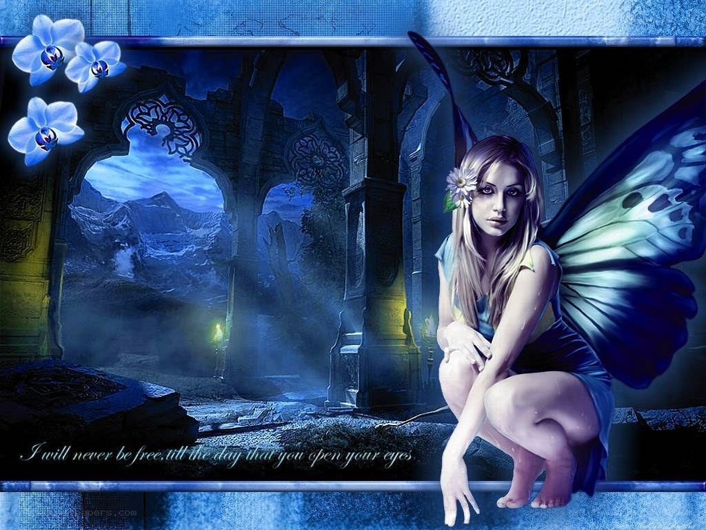 fairy in ancient ruins