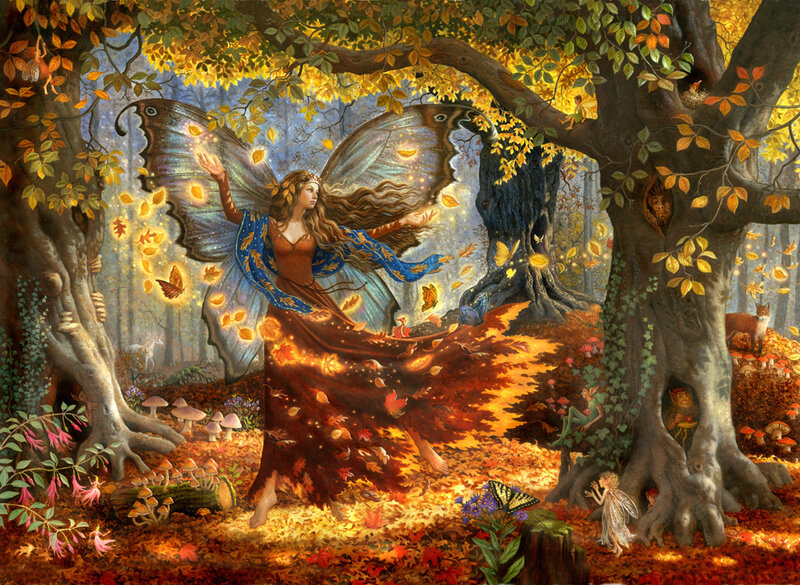 Fairy in autumn forest