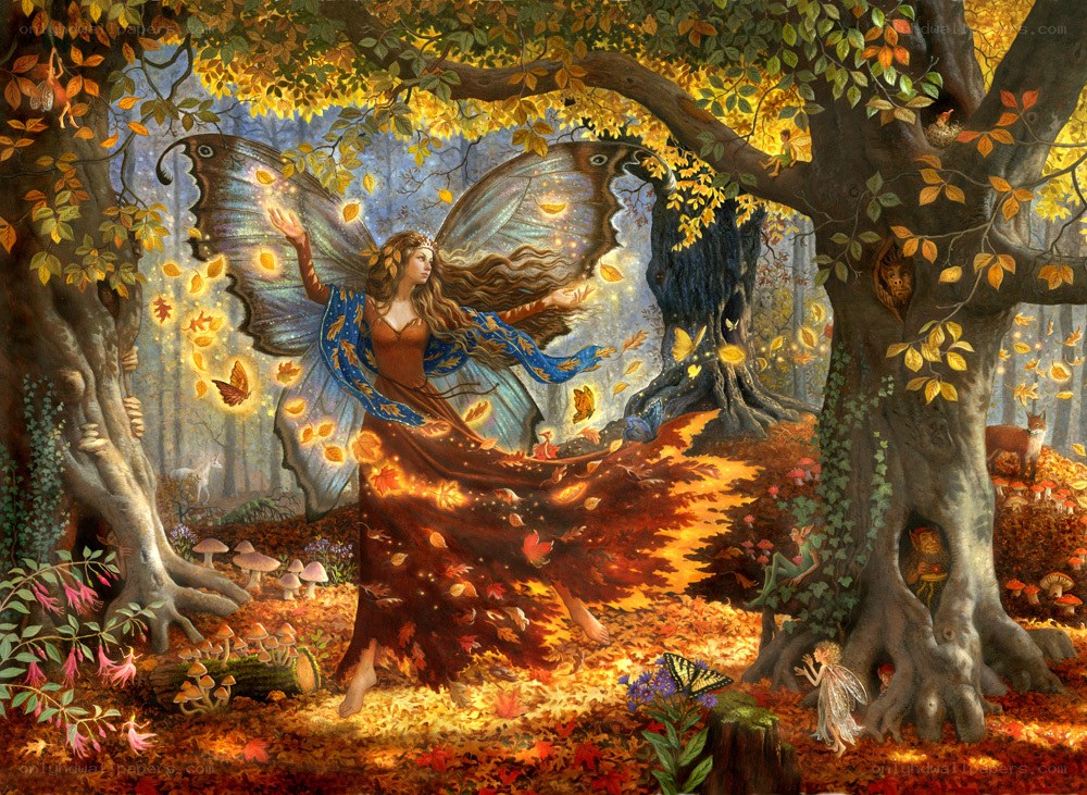 Fairy in autumn forest