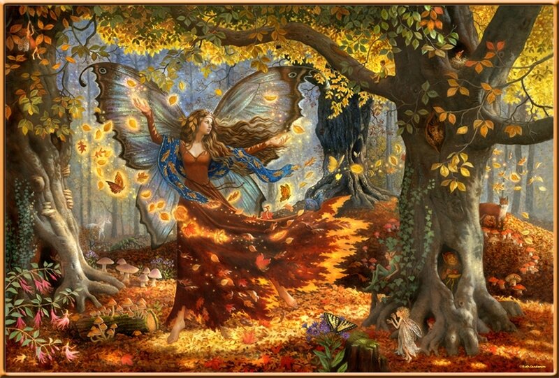 Fairy in autumn forest