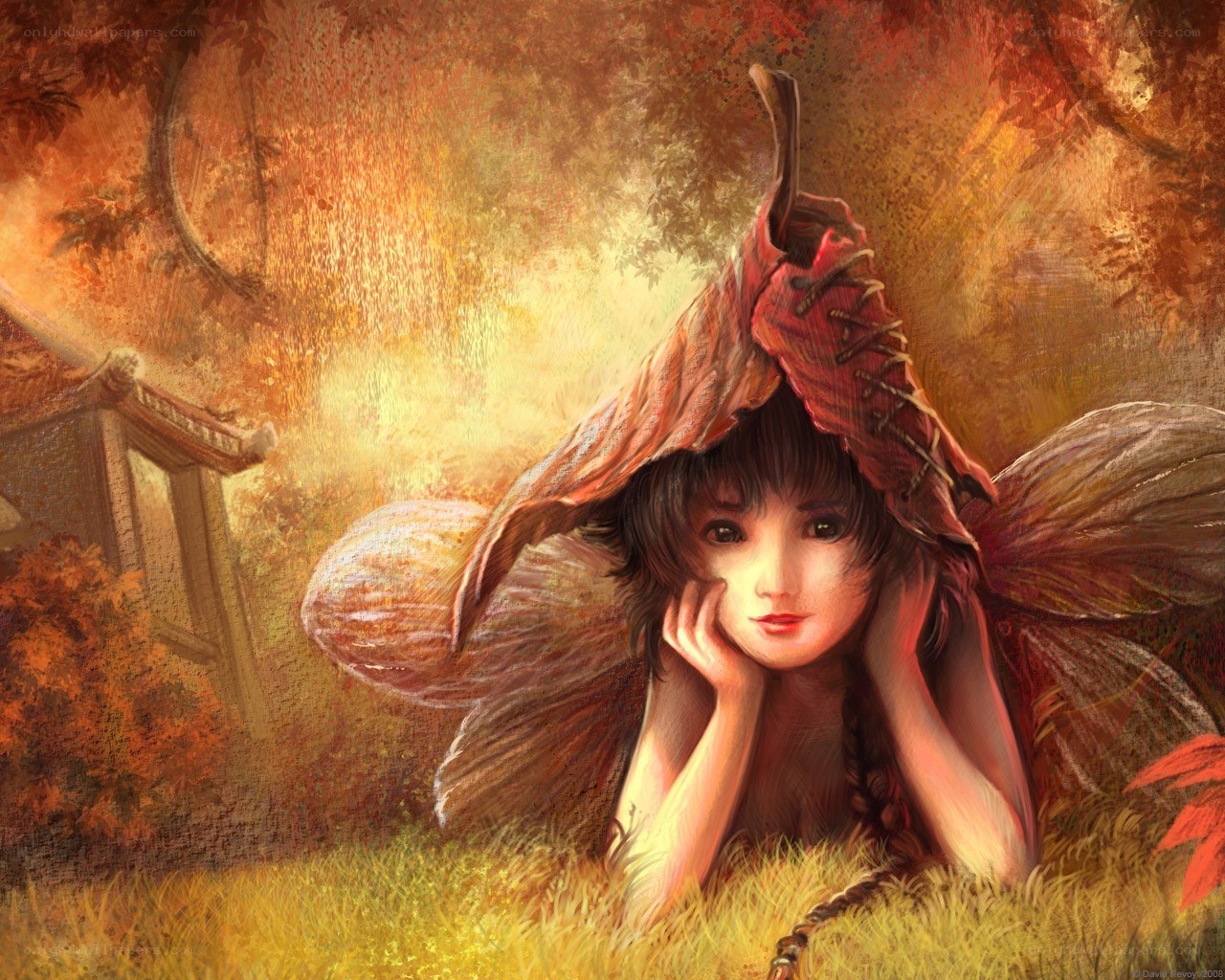 Fairy in autumn forest