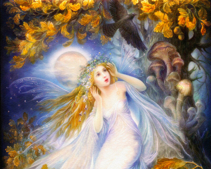 Fairy in Autumn Forest — Blue