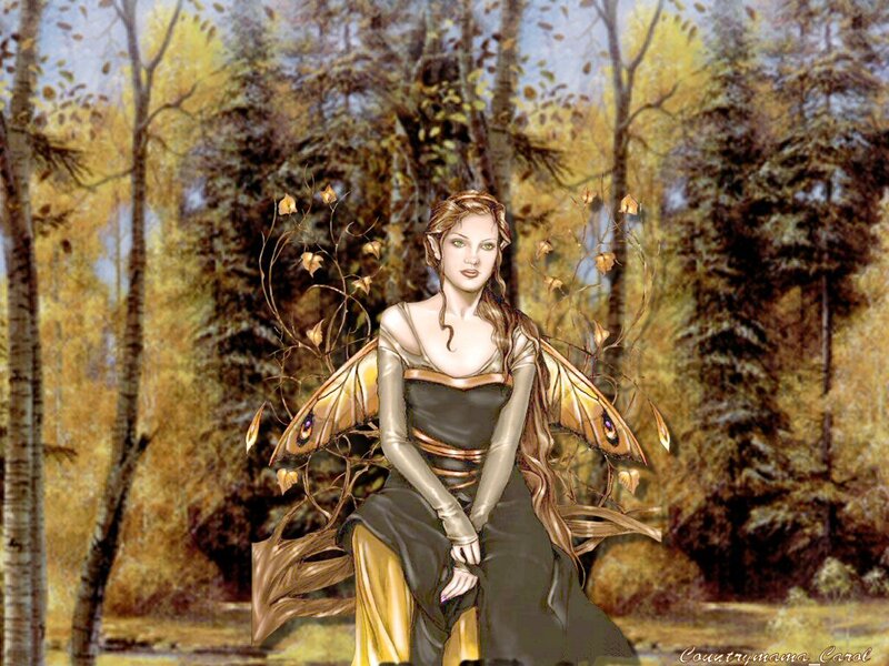 Fairy in Autumn Forest — Brown, Serene