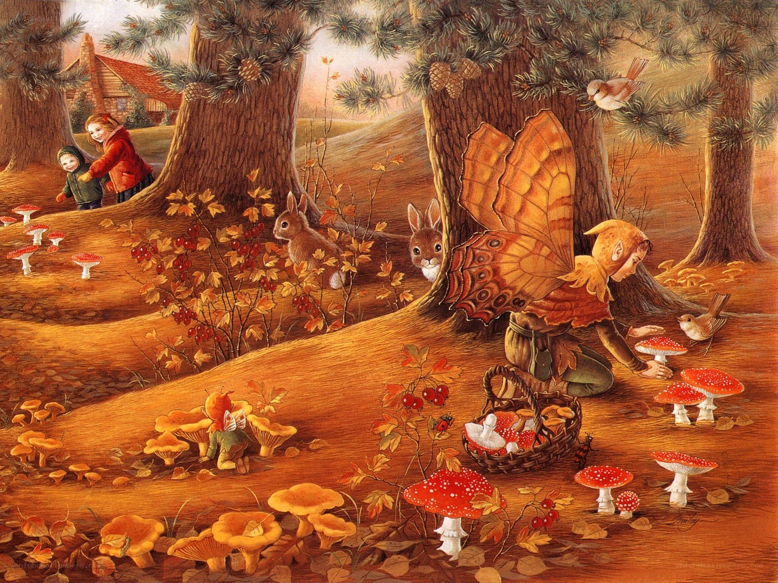 Fairy in autumn forest