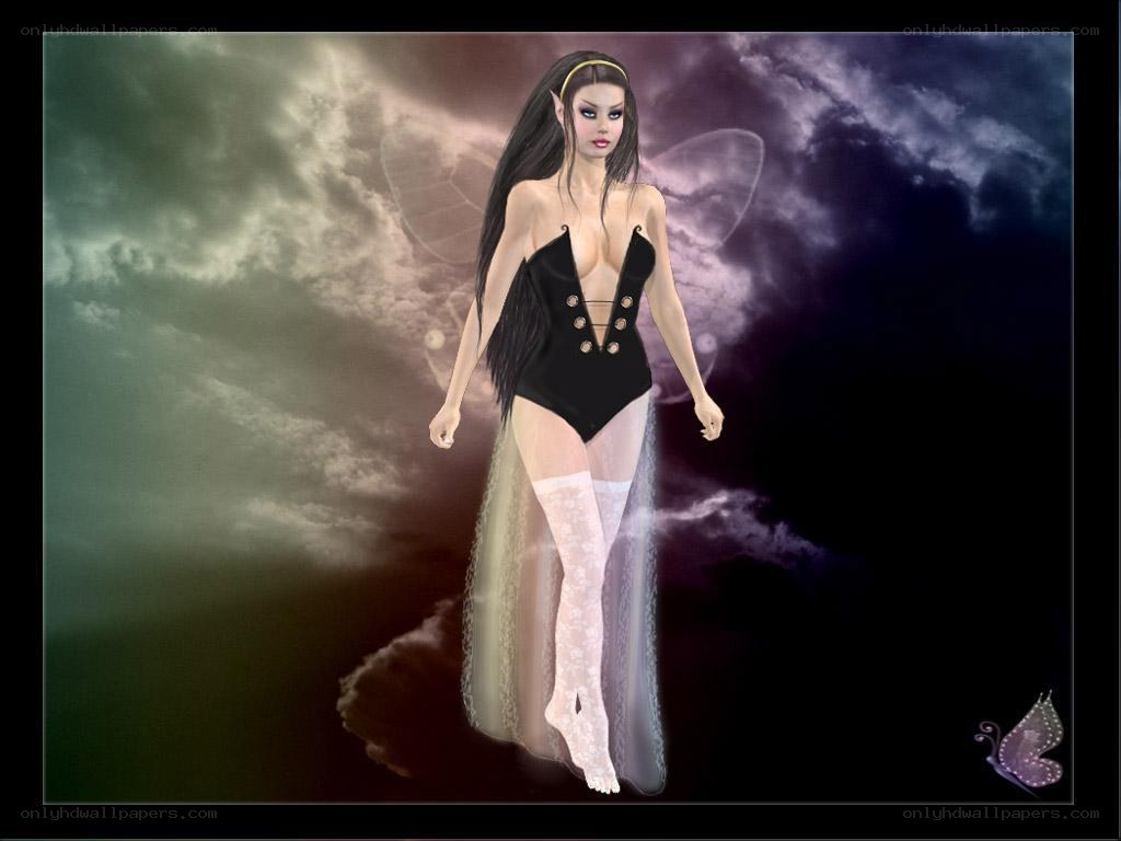 fairy in black bodysuit