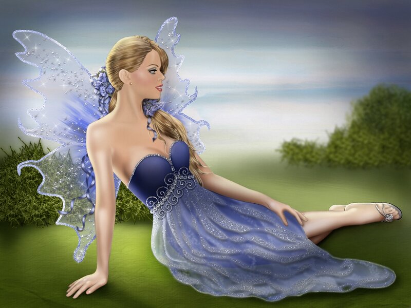 Fairy in Blue Dress — Serene