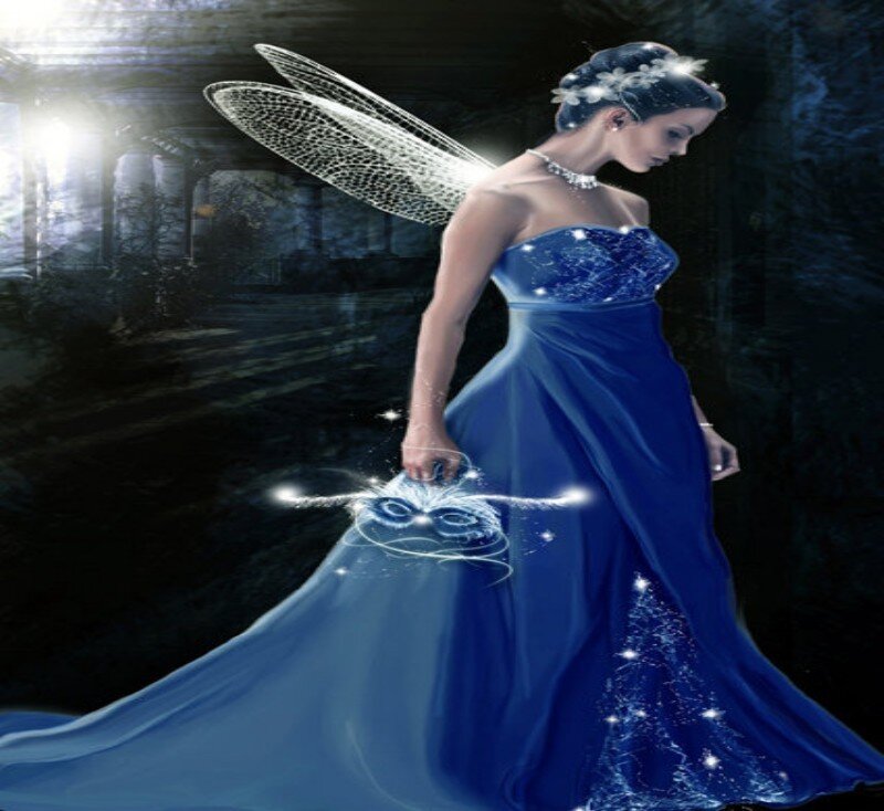 fairy in blue gown