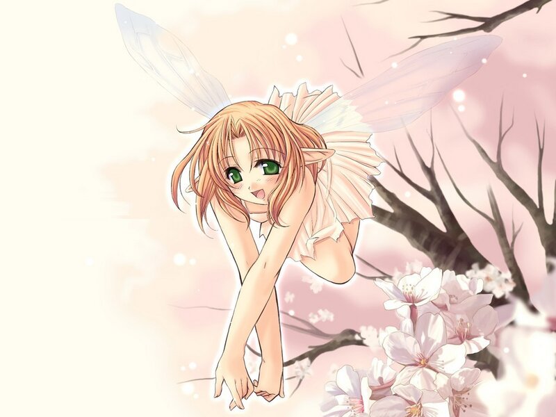 fairy in cherry blossoms