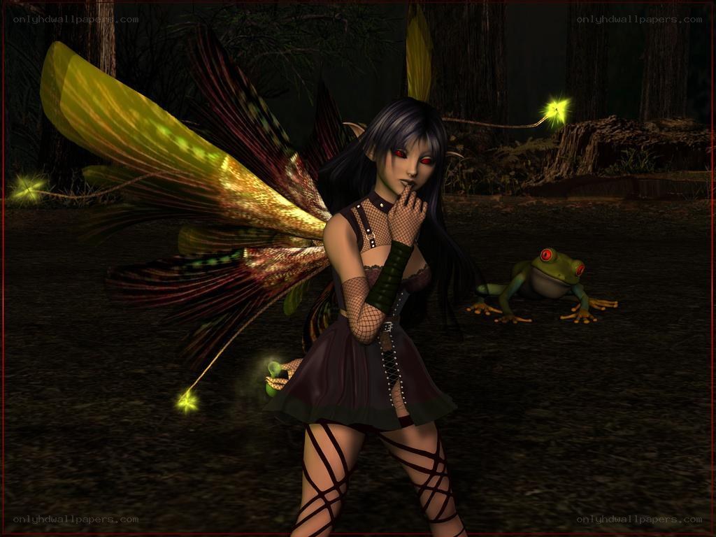 fairy in dark forest