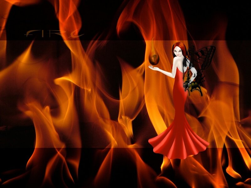 fairy in flames