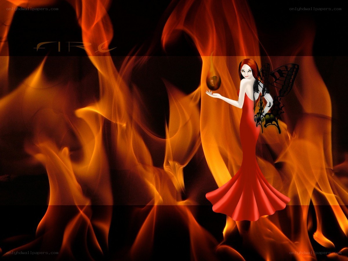 fairy in flames