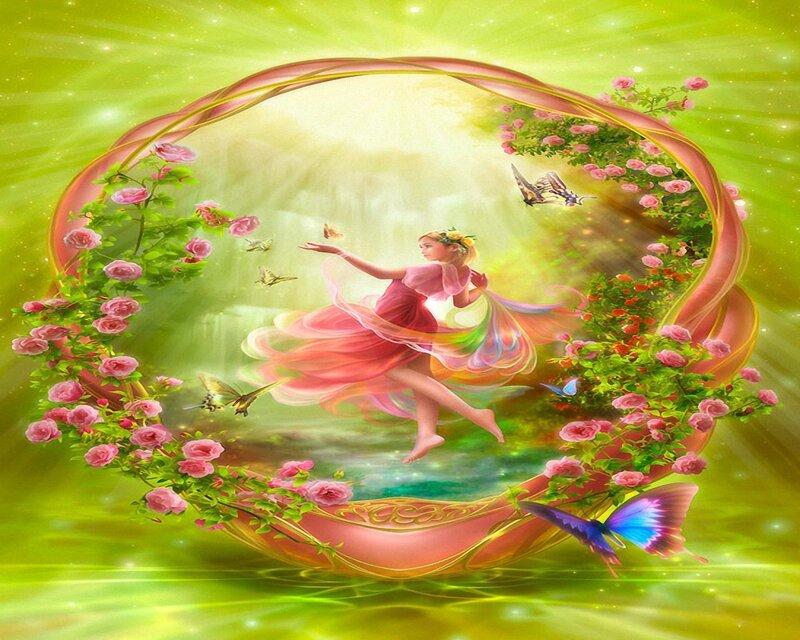 Fairy in Floral Ring