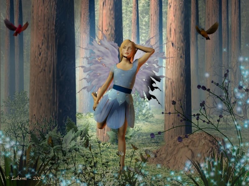 Fairy in Forest — Blue