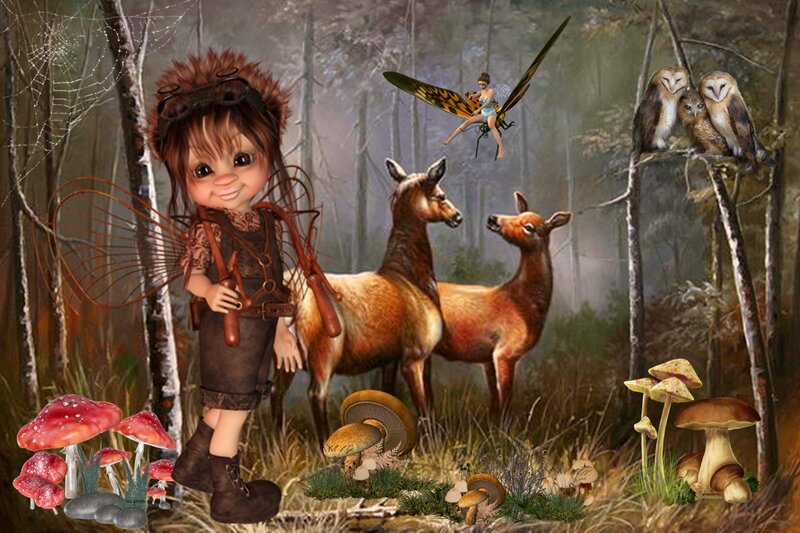 Fairy in Forest — Brown, Whimsical, Afternoon