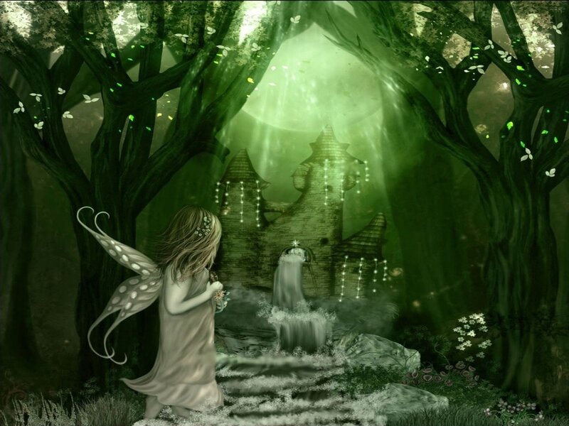 Fairy in Forest — Green, Mystical