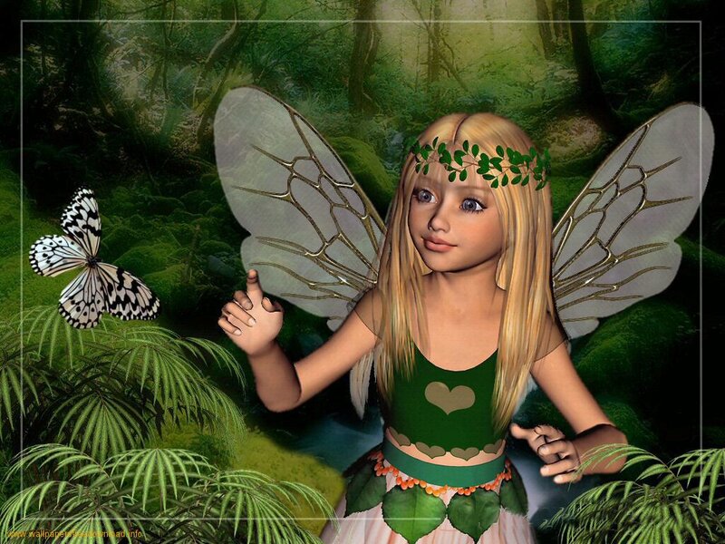 Fairy in Forest — Green, Serene, 3d Render
