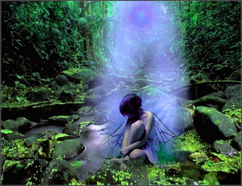 Fairy in Forest — Green, Serene, Digital Art, Stream