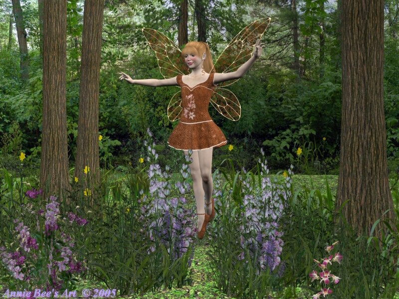 Fairy in Forest — Green, Serene