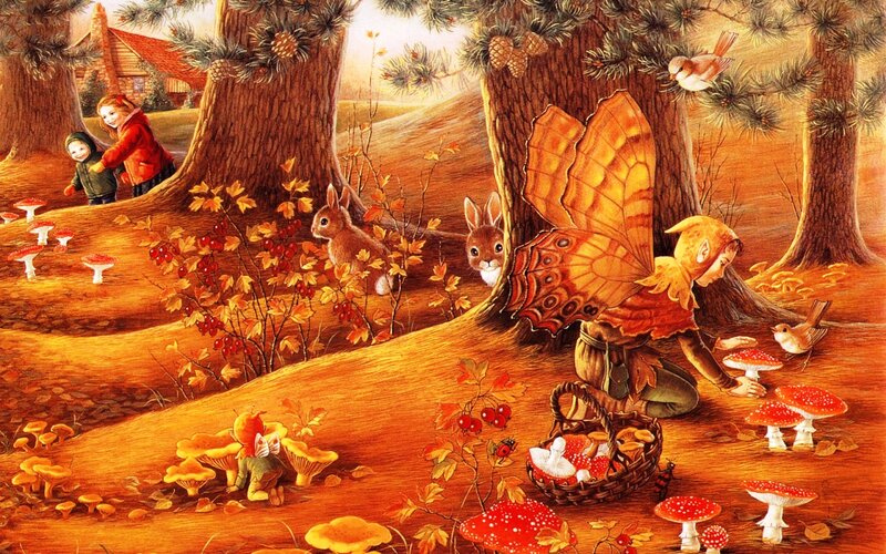 Fairy in Forest — Orange, Serene