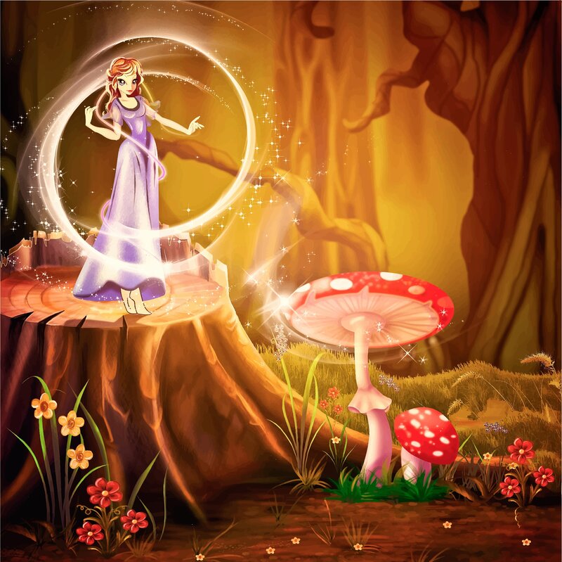 Fairy in Forest — Purple, Magical, Night