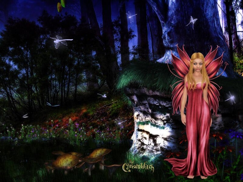 Fairy in Forest — Red