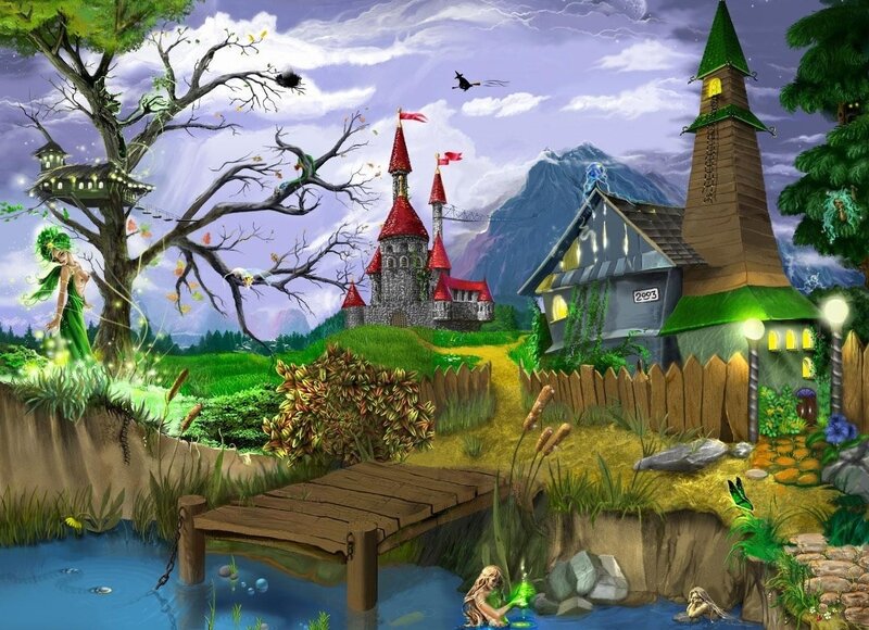 Fairy in Forest Scene — Green