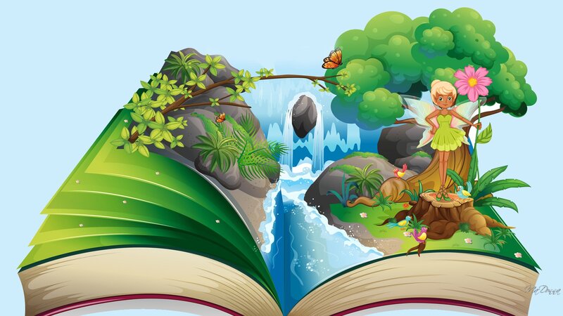 Fairy in Forest Scene — Green, Whimsical