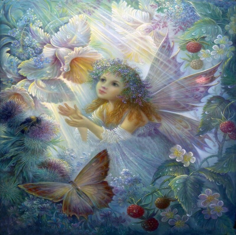 Fairy in Garden — Blue, Serene, Spring