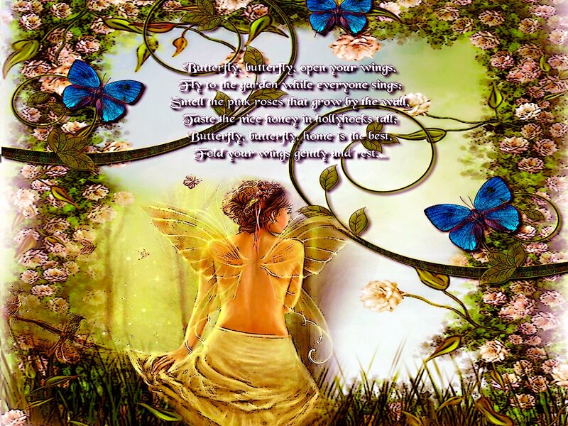 Fairy in Garden — Green, Serene, Spring, Digital Art