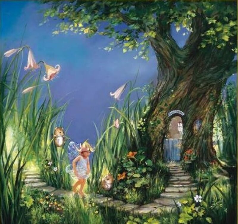 Fairy in Garden — Green, Whimsical