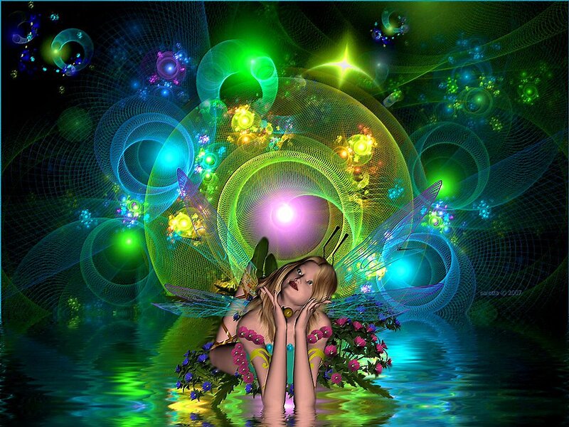 Fairy in Glowing Water — Green