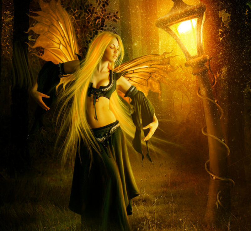 fairy in golden forest