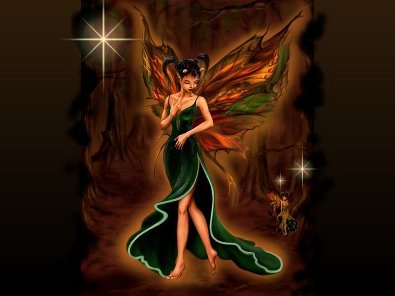 fairy in green dress