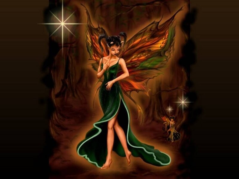 fairy in green dress