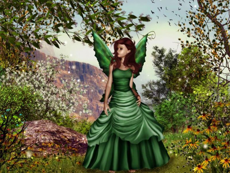 Fairy in Green Dress — Serene