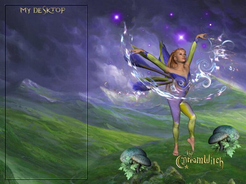 Fairy in Green Landscape