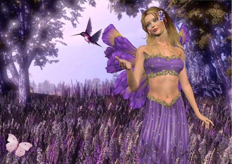 Fairy in Lavender Field — Purple