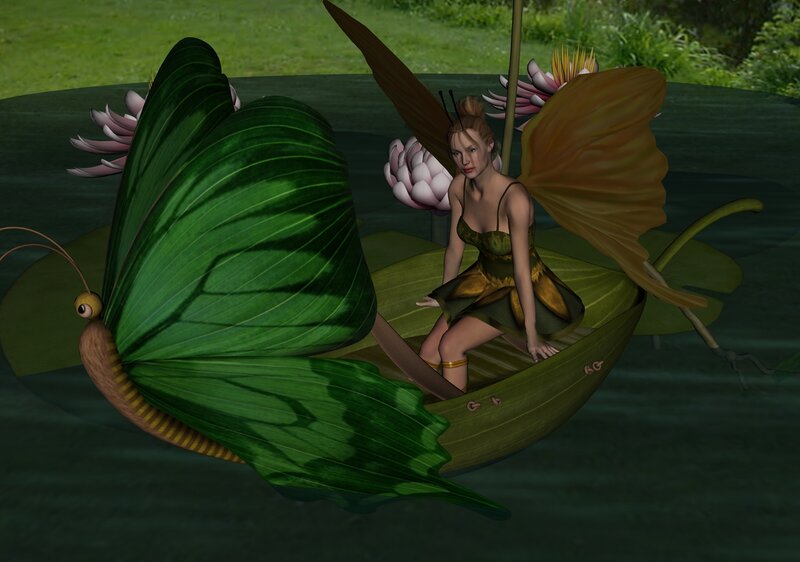 Fairy in Leaf Boat