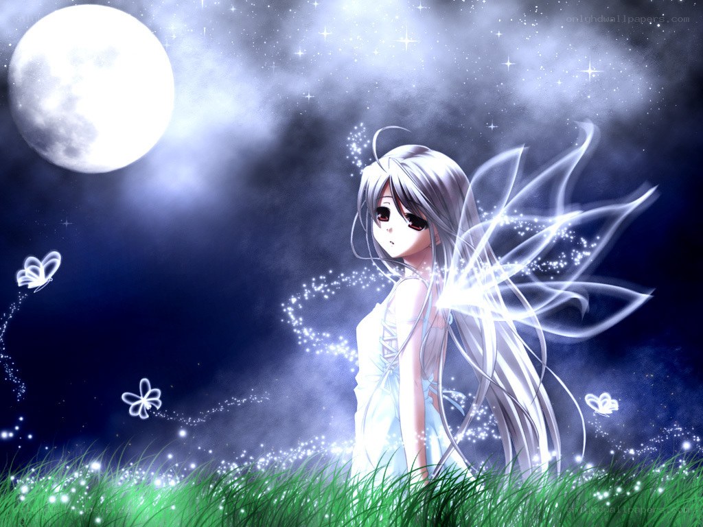 fairy in moonlit field
