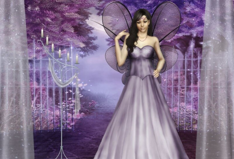 Fairy in Purple Dress — Serene, Night