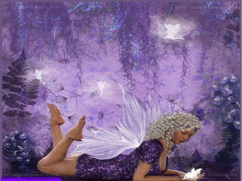 fairy in purple forest