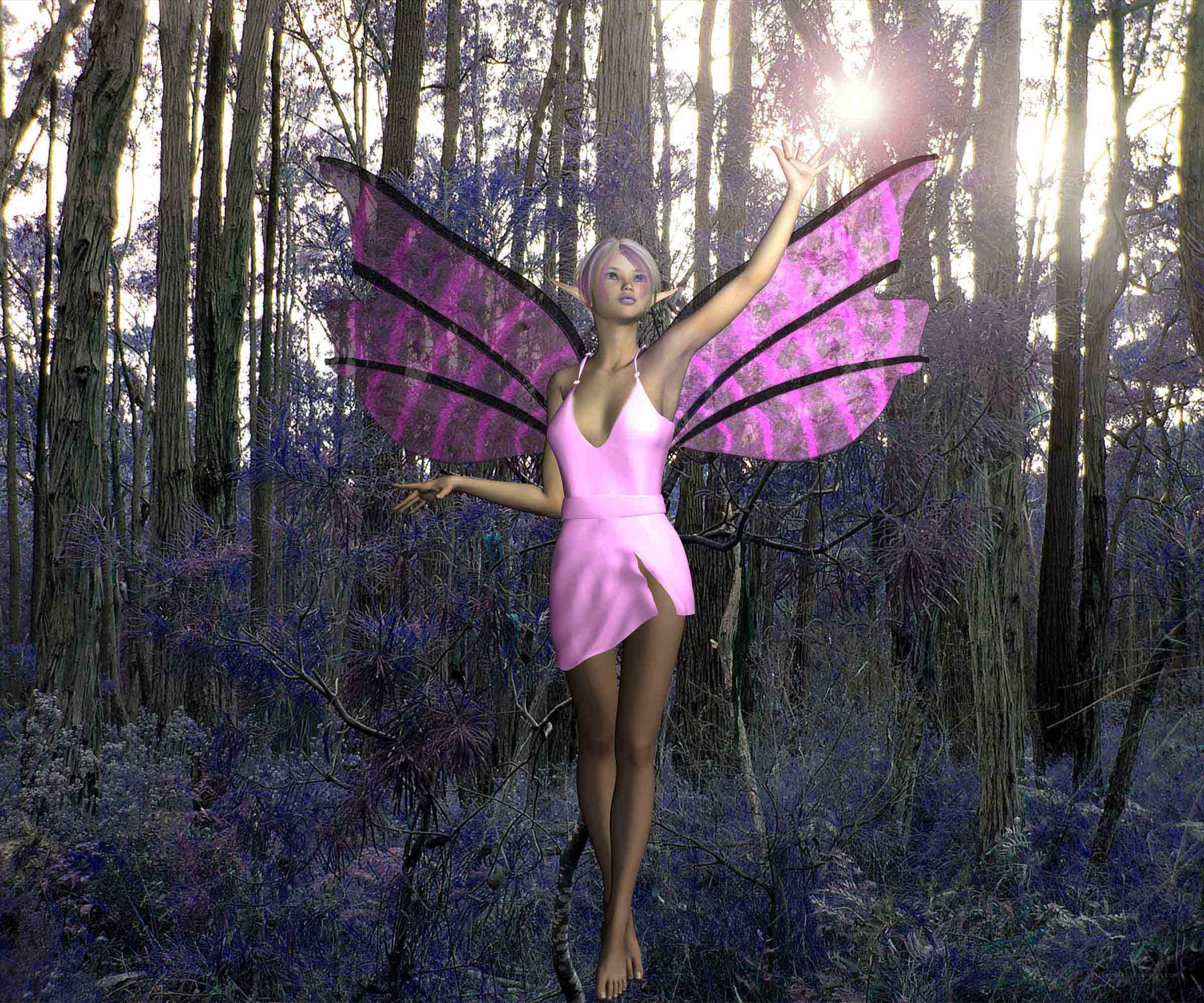 fairy in purple forest