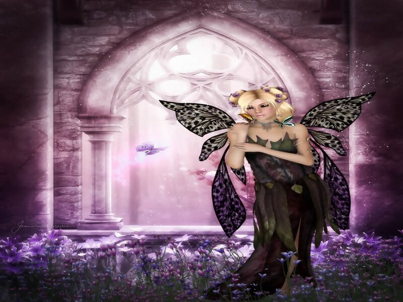 Fairy in Purple Garden