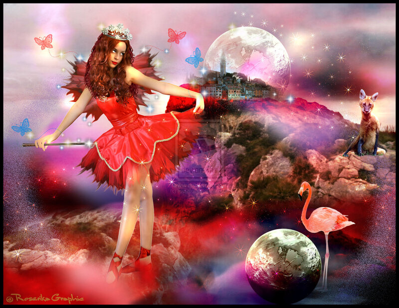 Fairy in Red Dress — Fantasy