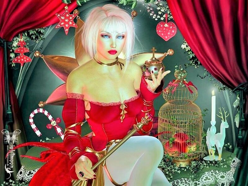 Fairy in Red Dress — Festive