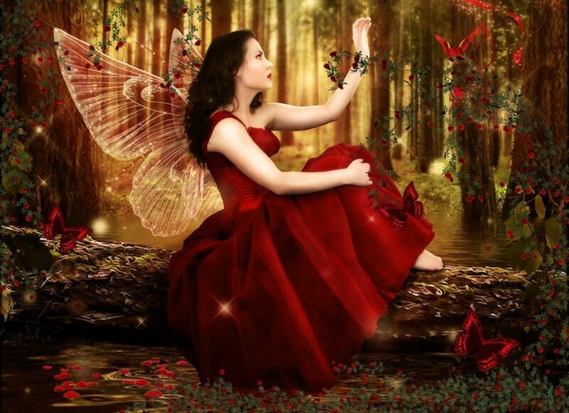 Fairy in Red Dress — Serene