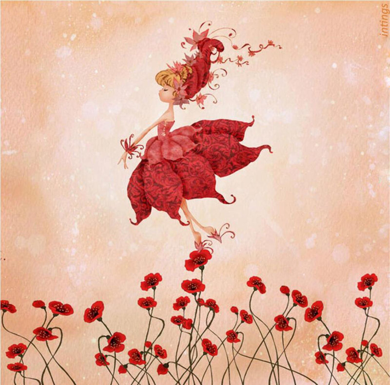 Fairy in Red Dress — Whimsical