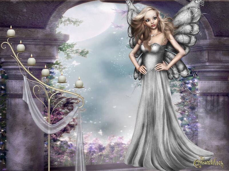 Fairy in Silver Gown