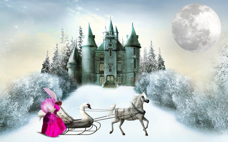 Fairy in Sleigh — White