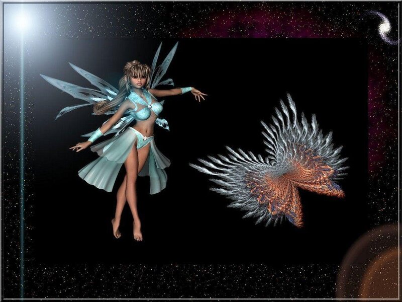 fairy in space with wings